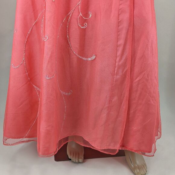 NWT Vintage Y2K Zum Zum Gown Prom Pink Netting Floral Glitter Size 3/4 - Picture 10 of 15